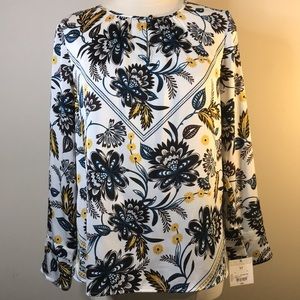 SALE, Liz Claiborne Floral Long Sleeve Blouse, Size M NWT